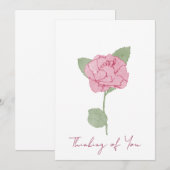 Invitation Nom personnalisé Rose Fleur Aquarelle Script (Devant / Derrière)