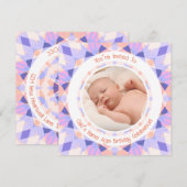 Invitation Nom photo personnalisé Age rose pourpre Anniversai (Devant / Derrière)