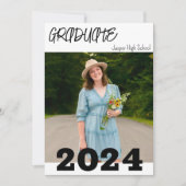 Invitation Nom photo personnalisé simple moderne (Devant)