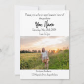 Invitation Nom photo personnalisé simple moderne (Dos)