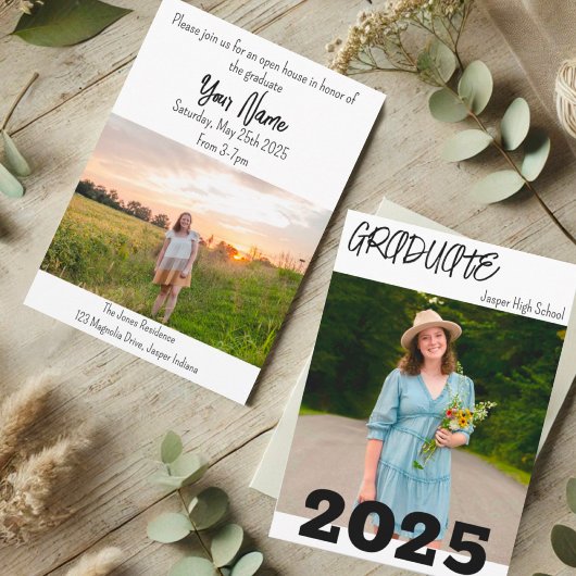 Invitation Nom photo personnalisé simple moderne