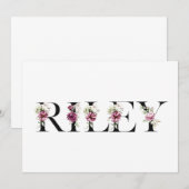 Invitation Nom Riley (Devant / Derrière)