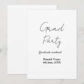 INVITATION NOM SEMAINE DE FÊTE DE FIN D'ÉTUDES DATE SIMPLE ÉL (Devant / Derrière)