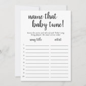 Invitation Nom simple que bébé tonde | Black White Game Card (Devant)