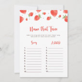 Invitation Nom That Tune Game, Berry Sweet Baby shower Jeu (Devant)