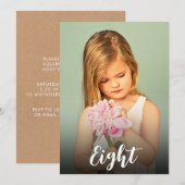 Invitation Nombre Anniversaire Garçons Filles Numéro Photo Ov (Devant / Derrière)