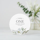 Invitation Nombre blanc d'aquarelle et gris vert de Tableau (Debout devant)