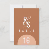 Invitation Nombre de sièges Mariage en terre cuite foncée (Devant)