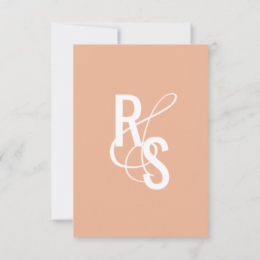 Invitation Nombre de sièges Mariage en terre cuite foncée (Dos)