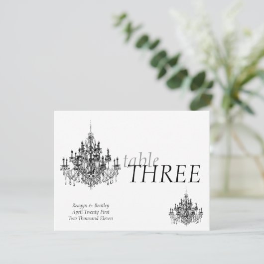 Invitation Nombre de table de Chandee Amore (Debout devant)