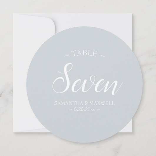 Invitation Nombre de tables de calligraphie grise (Dos)