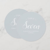 Invitation Nombre de tables de calligraphie grise (Devant / Derrière)