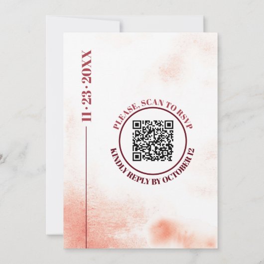 Invitation nombre et lune Qr code japonais mariage (Dos)