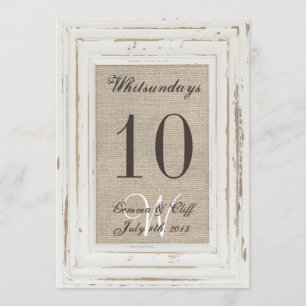 Invitation Nombre rustique blanc de Tableau d'impression de