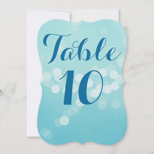 Invitation Nombres de table Aqua Modern 5 x 7 (Devant)