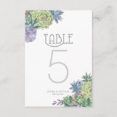 Invitation Nombres de table avec plantes grasses et scintille (Devant)