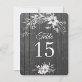 Invitation Nombres de table de grange en bois gris rustique.  (Devant)