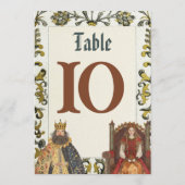 Invitation Nombres de table de mariage royal Renaissance médi (Dos)