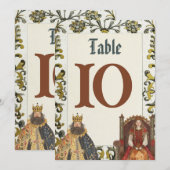 Invitation Nombres de table de mariage royal Renaissance médi (Devant / Derrière)