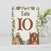 Invitation Nombres de table de mariage royal Renaissance médi (Debout devant)