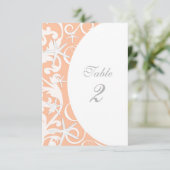 Invitation Nombres de table de mariage sur la plage de corail (Debout devant)