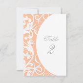 Invitation Nombres de table de mariage sur la plage de corail (Dos)