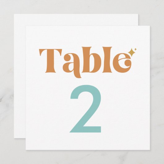 Invitation Nombres de table doubles modernes rétro (Devant / Derrière)