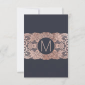 Invitation Nombres de table en dentelle de rose gold et bleu  (Dos)