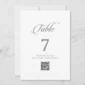 Invitation Nombres de table QR Code Calligraphie Chic Classiq (Devant)