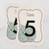 Invitation Nombres de table rustiques succulents (Devant / Derrière)
