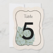 Invitation Nombres de table rustiques succulents (Devant)