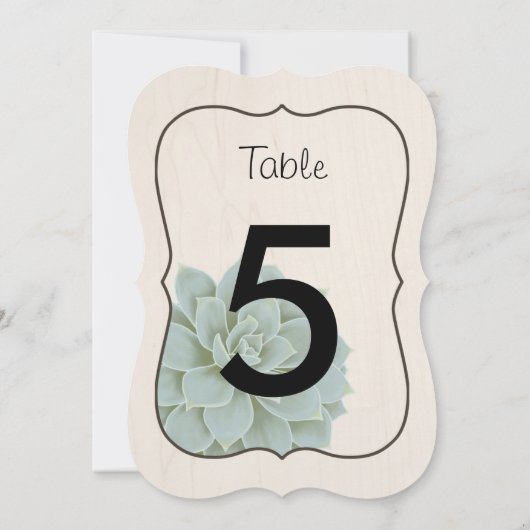 Invitation Nombres de table rustiques succulents (Dos)