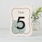 Invitation Nombres de table rustiques succulents (Debout devant)