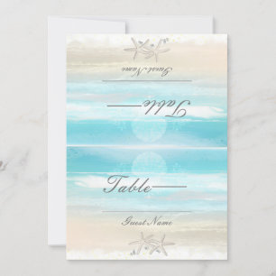 Invitation Nombres de tables de mariage d'été étoile de mer b
