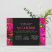 Invitation Nomination juive AU NÉON de bébé de ROSES (Debout devant)