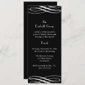 Invitation Nommez votre événement Noir avec des rubans (Devant / Derrière)