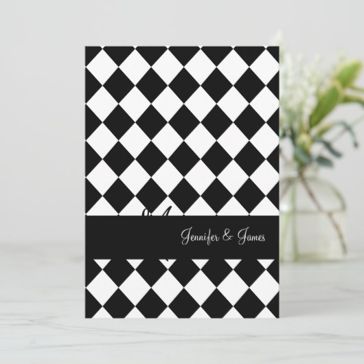 Invitation Noms blancs noirs de monogrammes d'invitations de  (Debout devant)