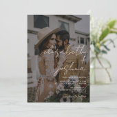 Invitation Noms calligraphie boho 4 photo tout en un mariage (Debout devant)