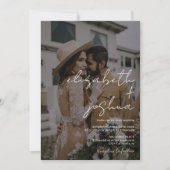 Invitation Noms calligraphie noir 4 photo tout en un mariage (Devant)