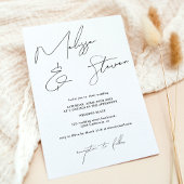 Invitation Noms chics script calligraphie noir mariage