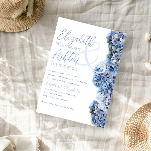 Invitation Noms complets du couple Blue Bliss Wedding