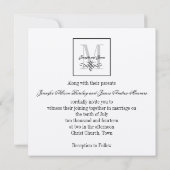 Invitation Noms crèmes de monogramme d'invitations de logo de (Dos)