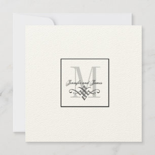 Invitation Noms crèmes de monogramme d'invitations de logo de