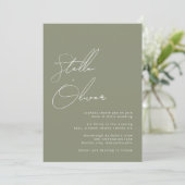Invitation Noms de calligraphie de sage moderne Code QR Maria (Debout devant)