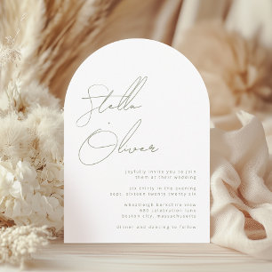 Invitation Noms de calligraphie moderne de sauge avec détails