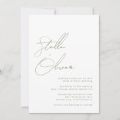 Invitation Noms de calligraphie moderne de sauge Code QR Mari (Devant)