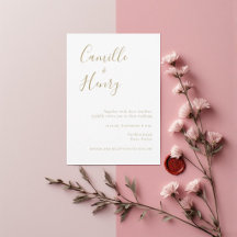 Noms de couple minimalistes Mariage or et blanc