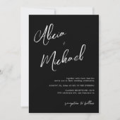 Invitation Noms de couple simples script QR CODE mariage (Devant)