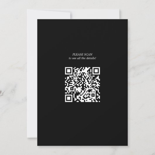 Invitation Noms de couple simples script QR CODE mariage (Dos)