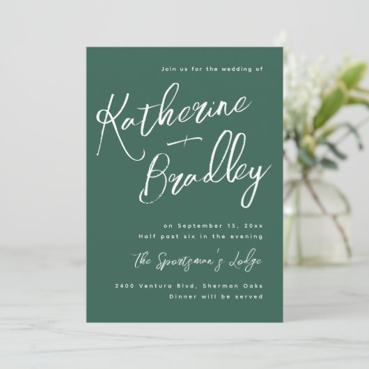 Invitation Noms de couples d'écriture manuscrite moderne amus (Debout devant)